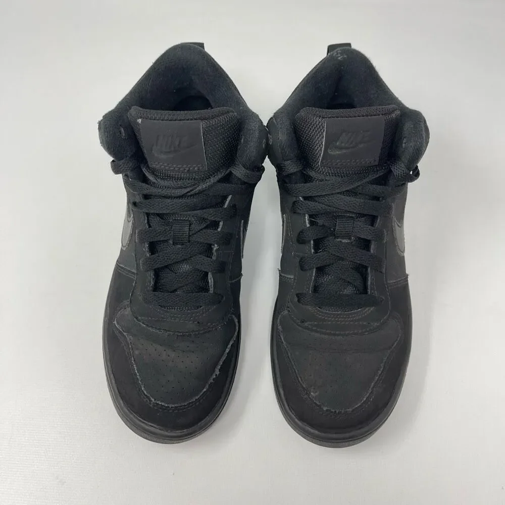 Nike Court Borough Mid 839977-001 Black Basketball Shoes Sneakers Youth Size 4.5